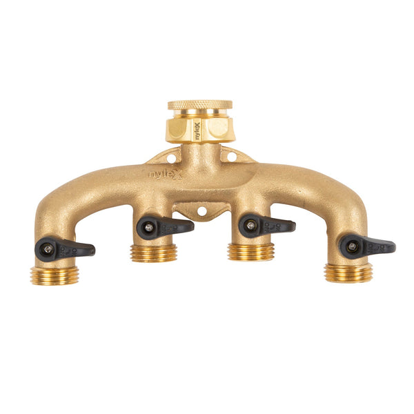 4 Way Manifold Brass